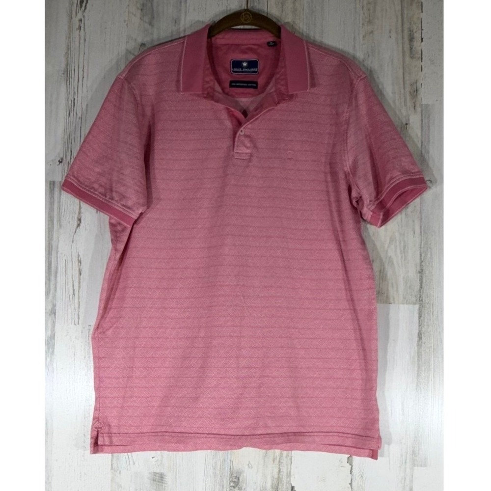 Louis Philippe Polo Shirt Size Medium Pink‎ Mercerized Cotton Golf Leisure